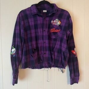 Killer Clowns Purple Cropped Flannel